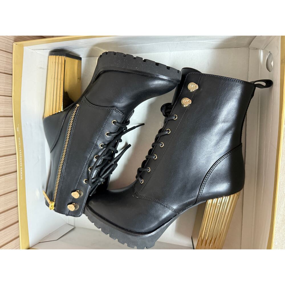 Michael Kors Porter Leather Lace-Up Boot Womens Shoes Sz 6M New in Box - Picture 9 of 16